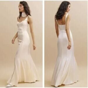 NWT Reformation Payton Satin Dress Size 8 Fior Di Latte #4A502